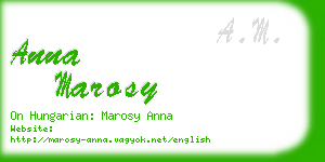 anna marosy business card